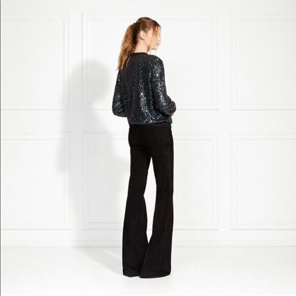 Nwt Rachel Zoe Riga Purple Iridescent Sequin  Sweatshirt Size XS - Picture 2 of 8